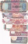 India, (Total 6 banknotes)
1 Rupee, 1986, AUNC; 2 Rupees, 1985, AUNC; 10 Rupees, 1992, UNC; 20 Rupees, 1992, UNC; 50 Rupees, 1978, UNC; 100 Rupees, 1...