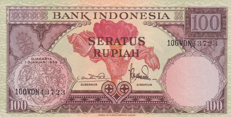 Indonesia, 100 Rupiah, 1959, UNC, p69