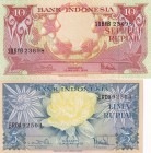 Indonesia, 5-10 Rupiah, 1959, UNC, p65; p66, (Total 2 banknotes)