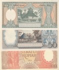 Indonesia, 25-50-100 Rupiah, 1964, UNC, p95, p96, p97, (Total 3 banknotes)