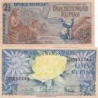 Indonesia, 2 1/2-5 Rupiah, 1961/1959, UNC, p79, p65, (Total 2 banknotes)