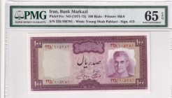 Iran, 100 Rials, 1971/1973, UNC, p91c
PMG 65 EPQ