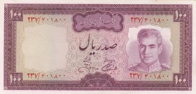 Iran, 100 Rials, 1971/1973, UNC, p91c
Shah Muhammed Rıza Pehlevi Portrait
