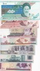 Iran, 100-200-500-1.000-2.000-5.000-10.000 Rials, UNC, (Total 7 banknotes)
100 Rials, 1985; 200 Rials, 1982; 500 Rials, 1982/2002; 1.000 Rials, 1992;...