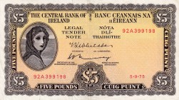 Ireland, 5 Pounds, 1975, XF, p65c