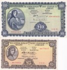 Ireland, 5-10 Pounds, VF(+), p65a, p66d, (Total 2 banknotes)
5 Pounds, 1968, p65a; 10 Pounds, 1976, p66d Rare