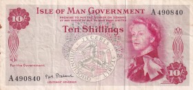 Isle of Man, 10 Shilings, 1967, VF(+), p24b
Queen Elizabeth II. Potrait, Natural