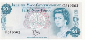 Isle of Man, 50 New Pence, 1979, UNC, p33
Queen Elizabeth II. Potrait