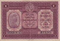 Italy, 1 Lira, 1918, XF, pM4