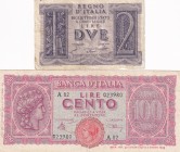 Italy, 2-50 Lire, 1944, VF(+), p30, p74, (Total 2 banknotes)