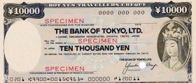 Japan, 10.000 Yen, UNC, SPECIMEN
The Bank of Tokyo, Travellers Cheque