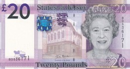 Jersey, 20 Pounds, 2010, UNC, p35a
Queen Elizabeth II. Potrait