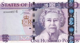 Jersey, 100 Pound, 2012, UNC, p37a
Commemorative banknote, Queen Elizabeth II. Potrait