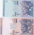 Malaysia, 1-2 Ringgit, 1996/1999, UNC, p39; p40, (Total 2 banknotes)