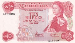 Mauritius, 10 Rupees, 1967, UNC, p31c
Queen Elizabeth II. Potrait
