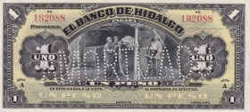 Mexico, 1 Peso, 1914, UNC, pS304
Banco de Hidalgo