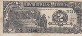 Mexico, 2 Peso, 1916, XF, CAT#1264
Provisional de Mexico Gobierno