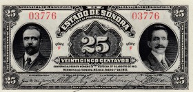 Mexico, 25 Centavos, 1915, UNC, pS1069
Estado de Sonora