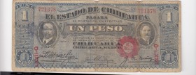 Mexico, 1 Peso, 1914, FINE, pS529
El Estado De Chihuahua