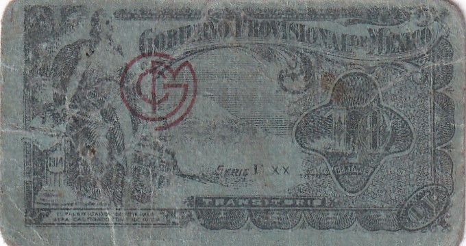 Mexico, 10 Centavos, 1914, VF, pS698
Gobierno Provisional Republica Mexicana