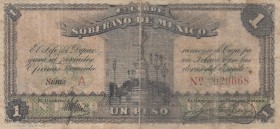 Mexico, 1 Peso, 1915, FINE, pS880
Soberno De Mexico