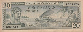 New Caledonia, 20 Francs, 1944, VF, p49