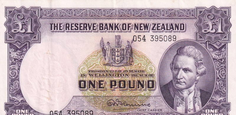 New Zealand, 1 Pound, 1956/1960, XF, p159c