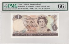 New Zealand, 1 Dollar, 1981-85, UNC, p169a
PMG 66 EPQ . Queen Elizabeth II portrait
