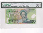 New Zealand, 20 Dollars, 1999/2003, UNC, p187a
PMG 66 EPQ