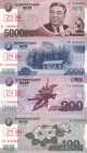 North Korea, 100-200-2.000-5.000 Won, 2008 (2009), UNC, p61, p62, p64s, p65s, SPECIMEN
(Total 4 banknotes)