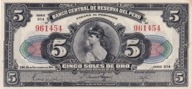 Peru, 5 Soles de Oro, 1941, XF, p66A