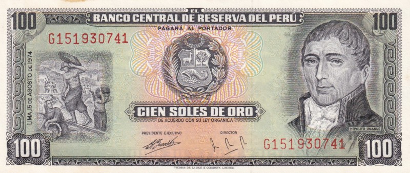 Peru, 100 Soles de Oro, 1974, UNC, p102c