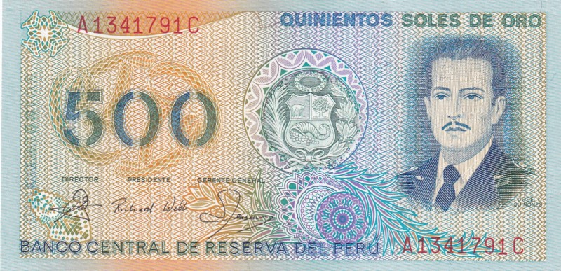 Peru, 500 Soles de Oro, 1982, UNC, p125A