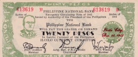 Philippines, 20 Pesos, 1942, XF, pS318