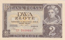 Poland, 2 Zlote, 1936, AUNC, p76a