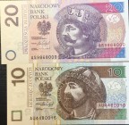 Poland, 10-20 Zlotych, 2016, UNC, p183b; p184b, (Total 2 banknotes)