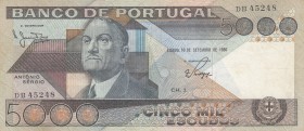 Portugal, 5.000 Escudos, 1980, VF, p182a