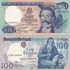 Portugal, 100 Escudos, (Total 2 banknotes)
100 Escudos, 1965, p169a, AUNC; 100 Escudos, 1981, p178b, VF