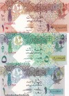 Qatar, 1-5-10 Riyals, 2008, UNC, p28, p29, p30, (Total 3 banknotes)