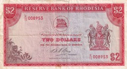 Rhodesia, 2 Dollars, 1973, VF, p31g