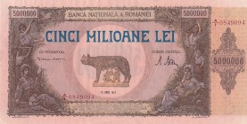 Romania, 5.000.000 Lei, 1947, UNC, p61
Rare