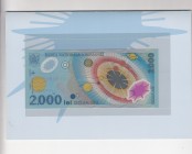 Romania, 2.000 Lei, 1999, UNC, p111b, FOLDER
Commemorative banknote, polymer