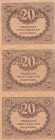 Russia, 20 Rubles, 1917, XF(+), p38
In 3 blocks. Uncut.