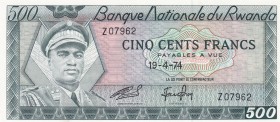 Rwanda, 500 Francs, 1974, UNC, p11a