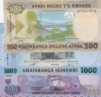 Rwanda, 500-1.000-2.000 Dollars, UNC, (Total 3 banknotes)
500-1.000-2.000 Francs