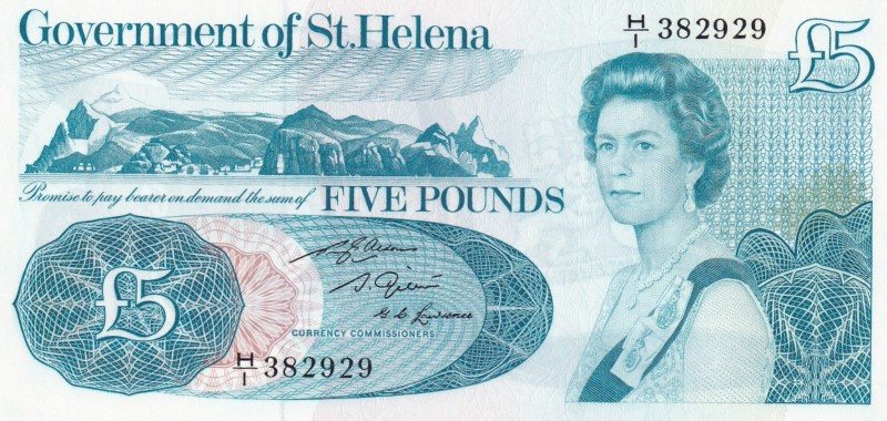 Saint Helena, 5 Pounds, 1981, UNC, p7b
Queen Elizabeth II. Potrait