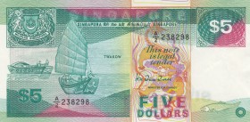 Singapore, 5 Dollars, 1989, AUNC, p19