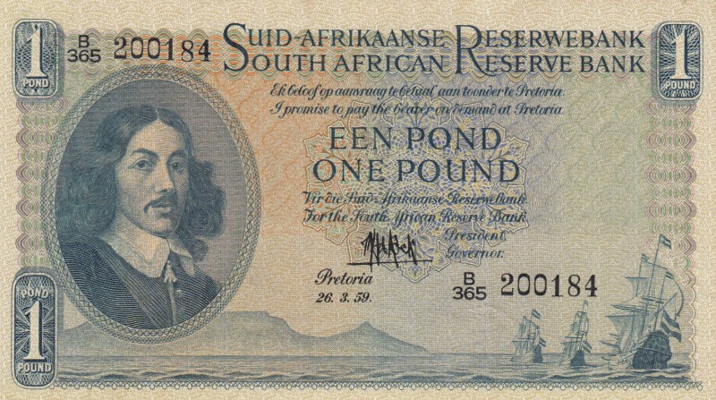 South Africa, 1 Pound, 1959, XF, p93e