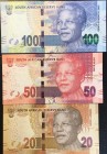 South Africa, 20-50-100 Rand, 2013/2016, UNC, p139; p140; p141, (Total 3 banknotes)