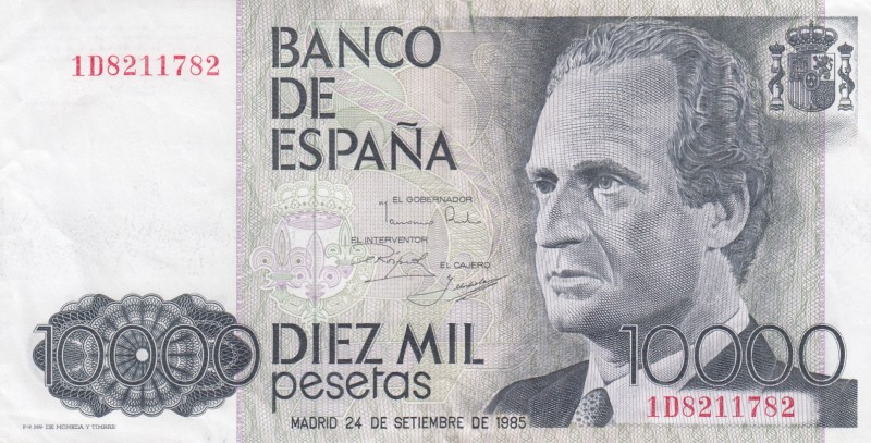 Spain, 10.000 Pesetas, 1987, AUNC(-), p161
Natural